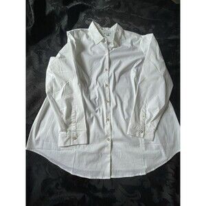 J Jill White Shirt Collection Shirt White Button Front Stretch 2X